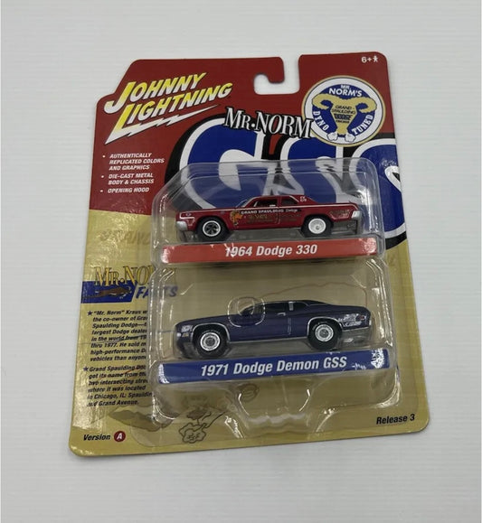 1:64 Mr Norm 1964 Dodge 330 & 1971 Dodge Demon GSS Johnny Lightning