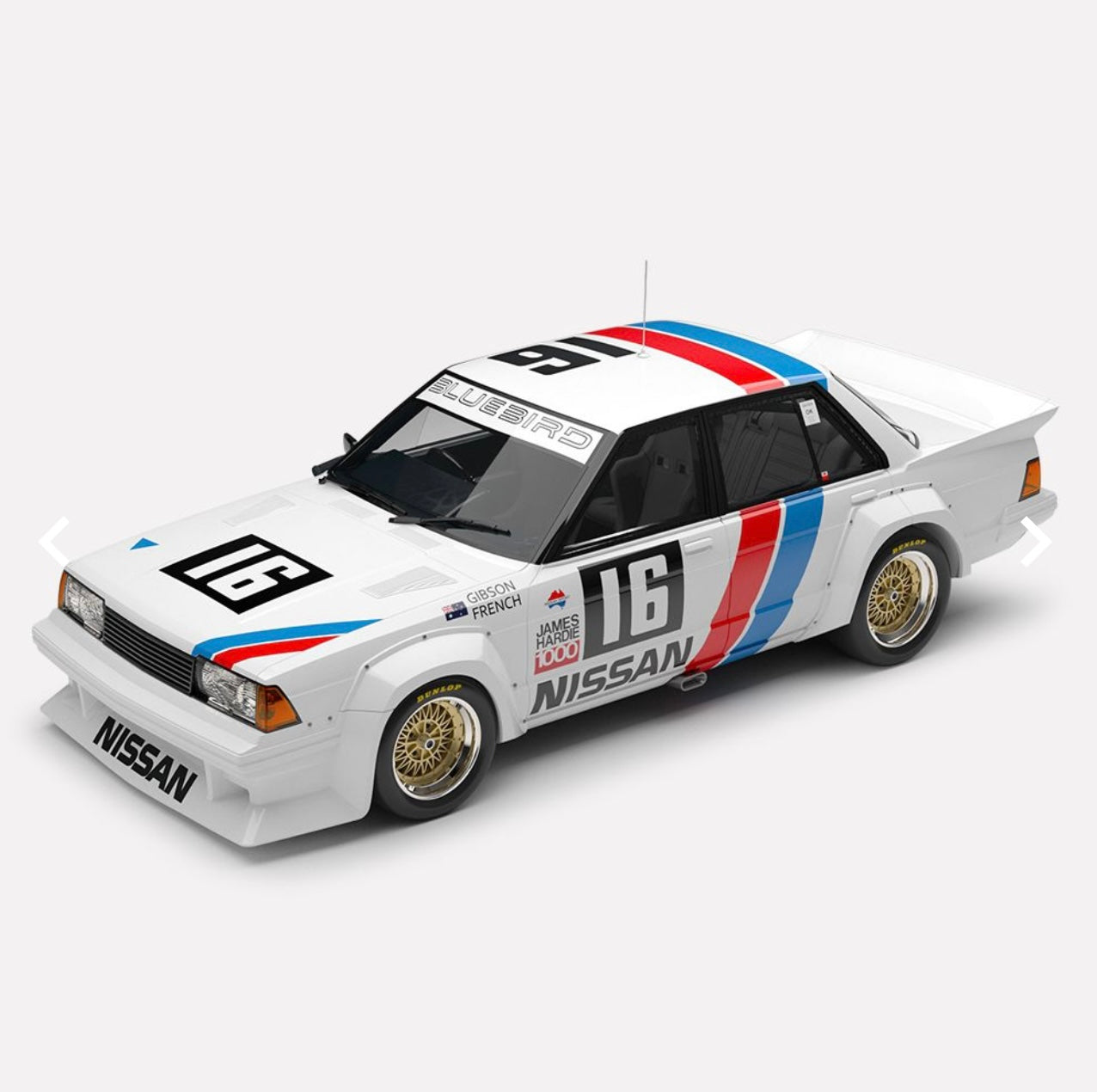 1:18 Nissan Bluebird Turbo 1983 James Hardie Bathurst 1000 Fred Gibson & John French #16 Authentic Collectables