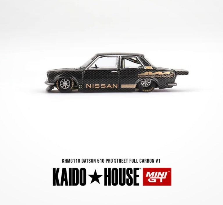 1:64 Datsun 510 Pro Street Full Carbon V1 Black Carbon #110 Kaido House Pre-Order