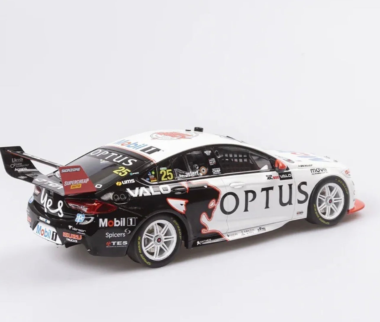 1:18 Chaz Mostert #25 2022 Valo Adelaide 5000 Holden Tribute Livery Mobil 1 Optus Racing