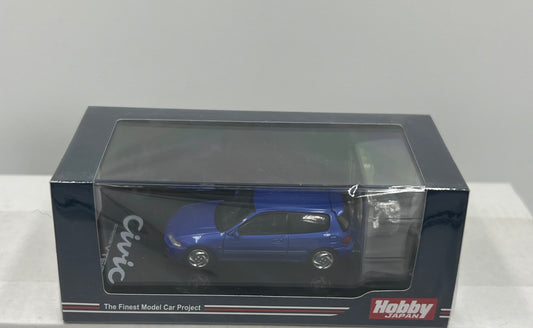 1:64 Honda Civic (EG6) SiR II with Engine Display Model Captiva Blue Hobby Japan