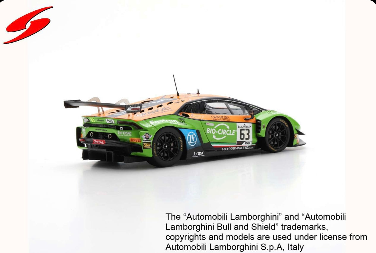 1:43 Bortolotti/ Engelhart/ Ineichen #63 24H Spa 2019 Lamborghini Huracan GRT Spark