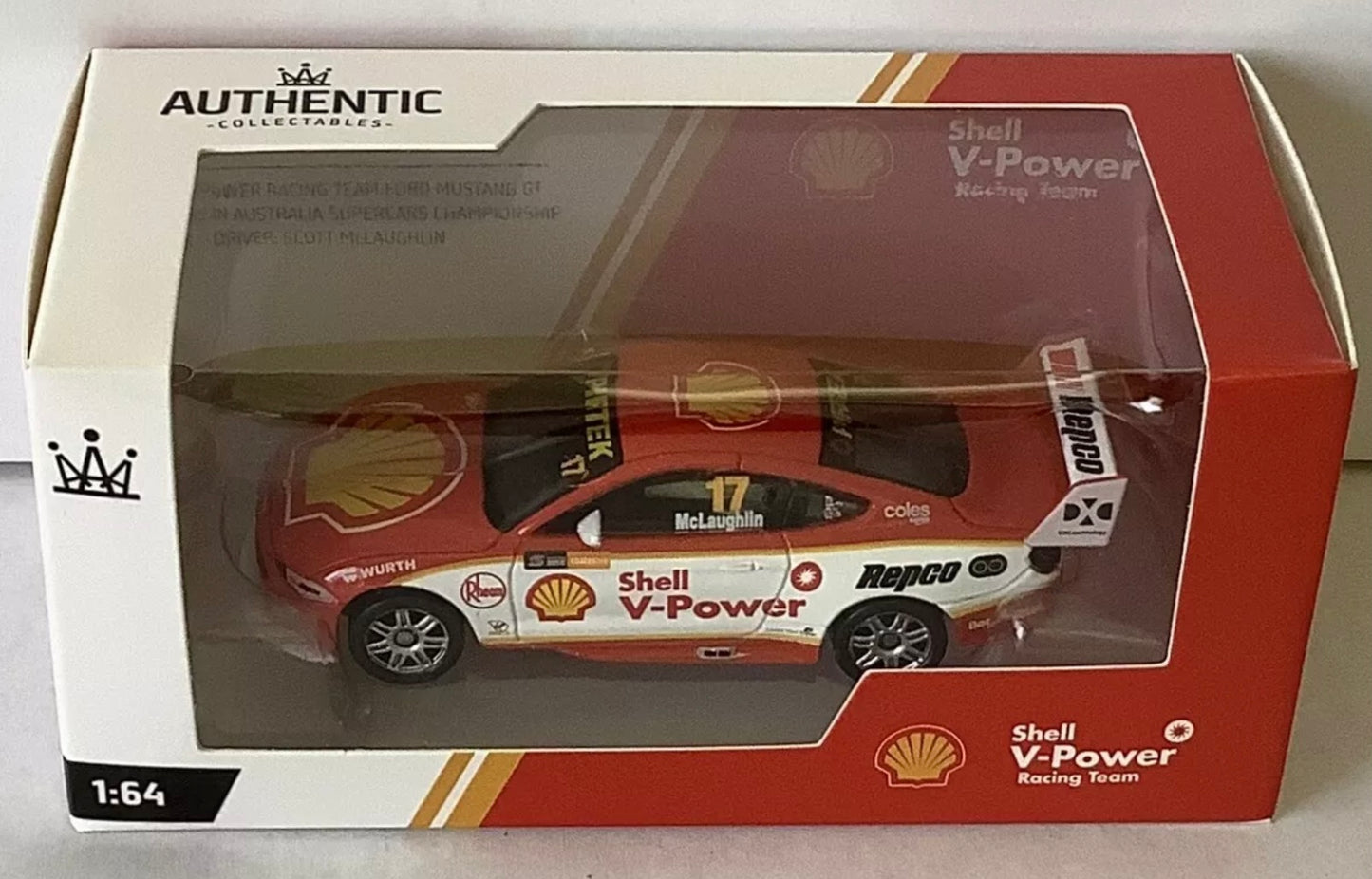 1:64 Scott McLaughlin 2019 Supercars Champion Ford Mustang Authentic Collectables
