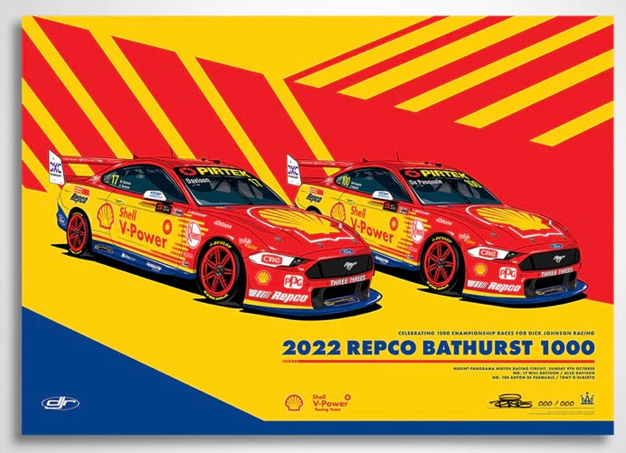 Dick Johnson Racing 2022  Bathurst 1000 Celebrating 1000 Championship Races Limited Edition Print Authentic Collectables