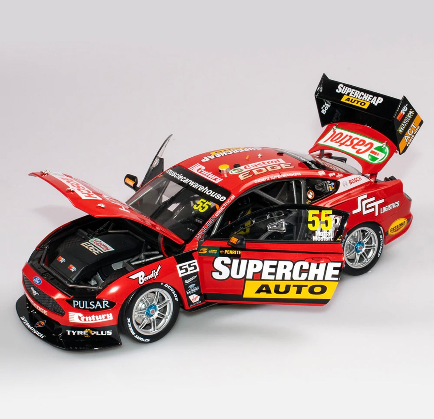 1:18 Mostert/ Moffat #55 2019 Sandown 500 Retro Round Ford Mustang GT Authentic Collectables